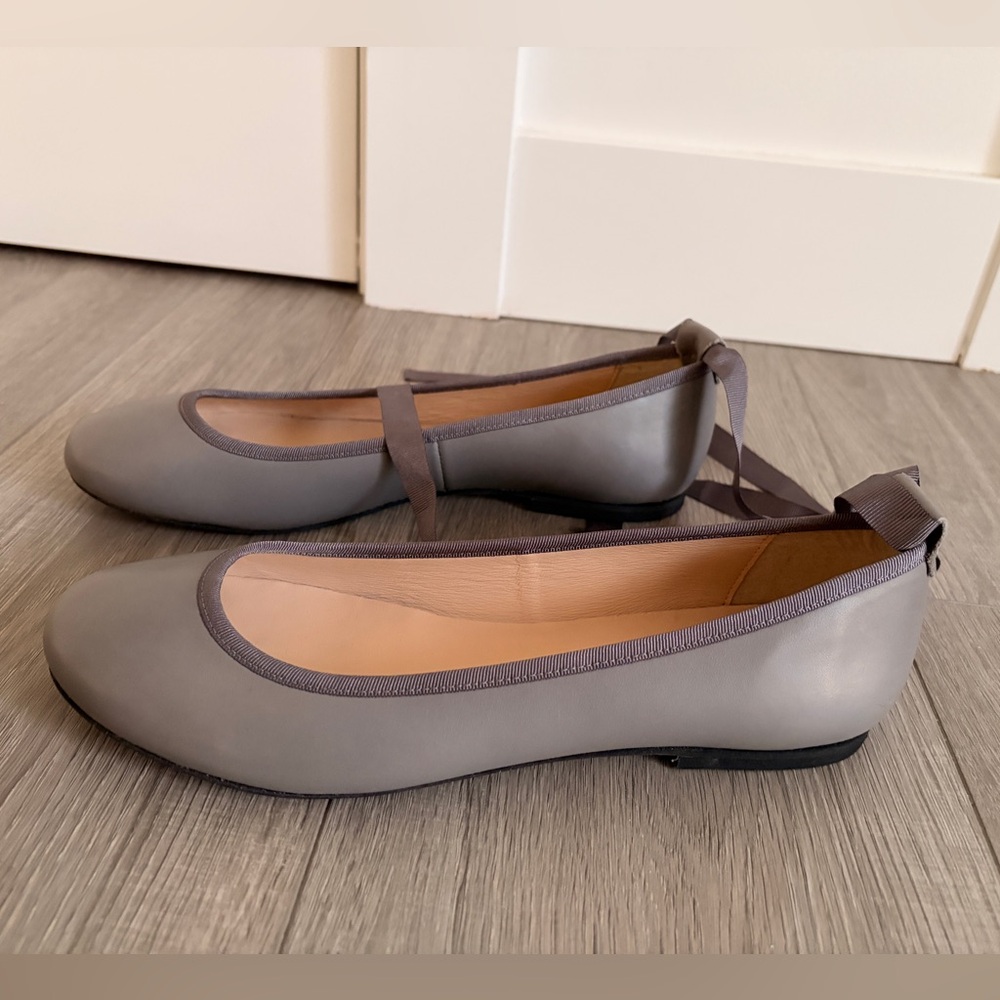 French Sole London Leather Ballet Flats | Grey | EU 40.5